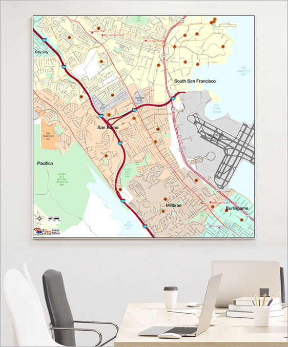 San Francisco Points of Interest Wall Map