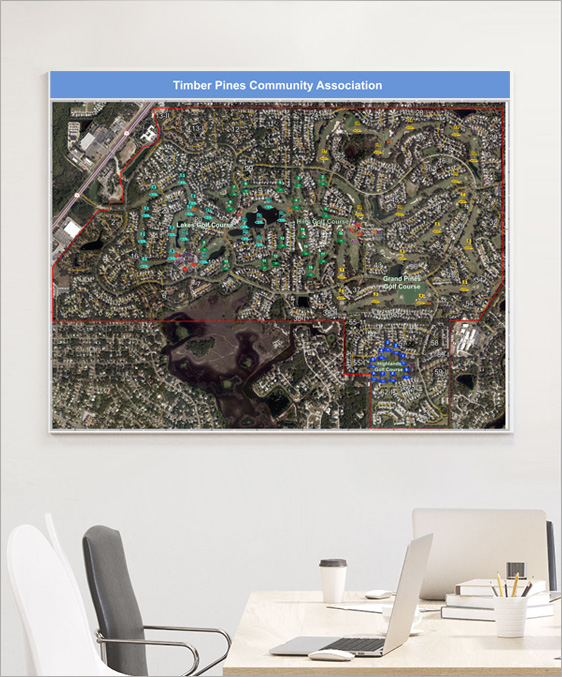 Timber Pines Golf Course Wall Map